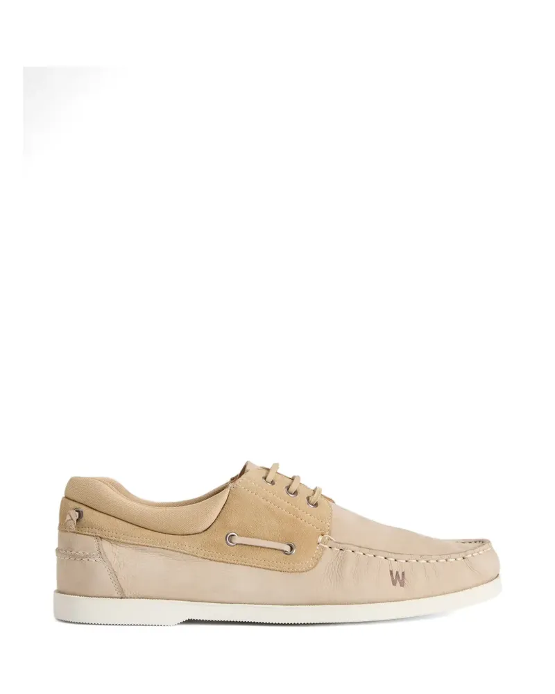 Woolrich logo-detail boat shoes - Nude Nude
