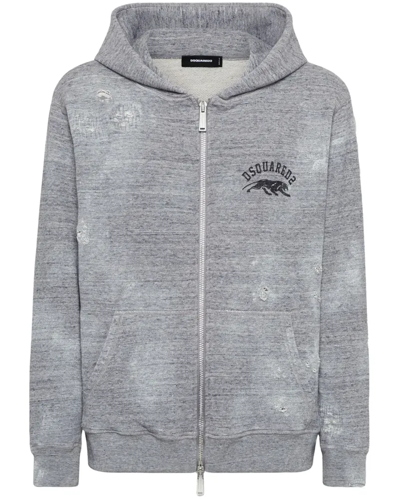Dsquared2 Kapuzenjacke in Distressed-Optik - Grau Grau