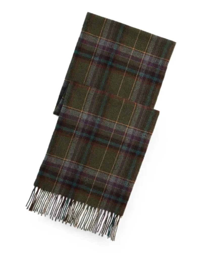 Ralph Lauren Tartan fringe wool scarf - Grün Grün