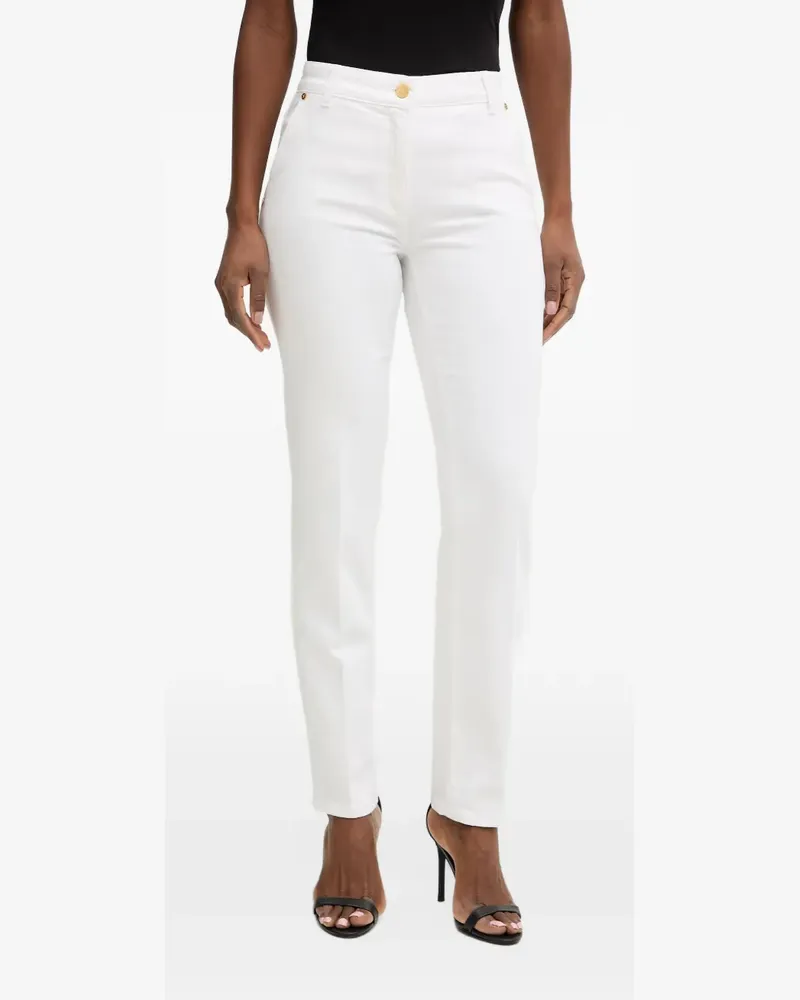 Luisa Spagnoli Aroma Slim-Fit-Jeans mit Logo-Stickerei - Weiß Weiß