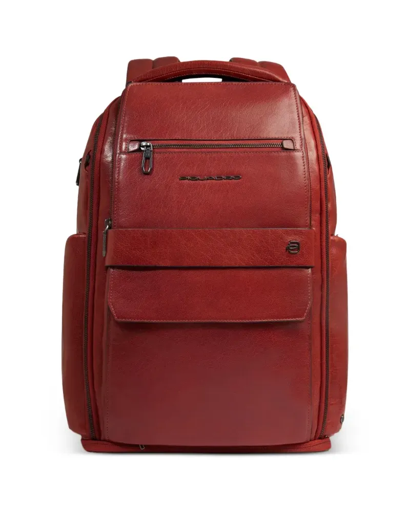 Piquadro Rucksack aus Leder - Rot Rot