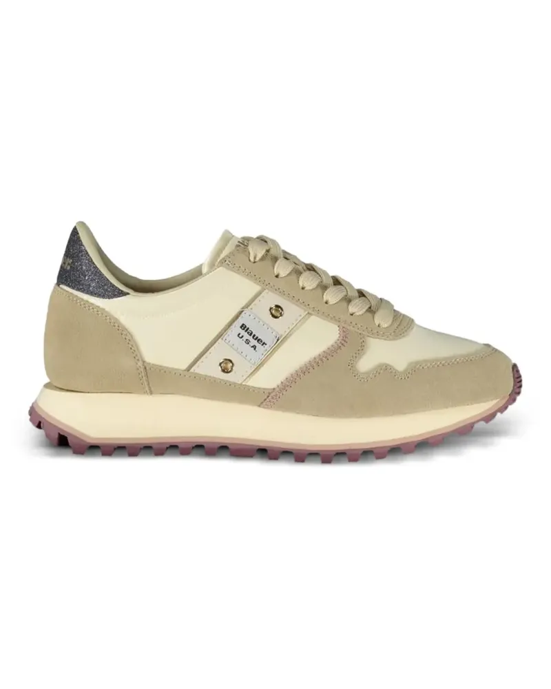 Blauer suede-panelled sneakers - Nude Nude