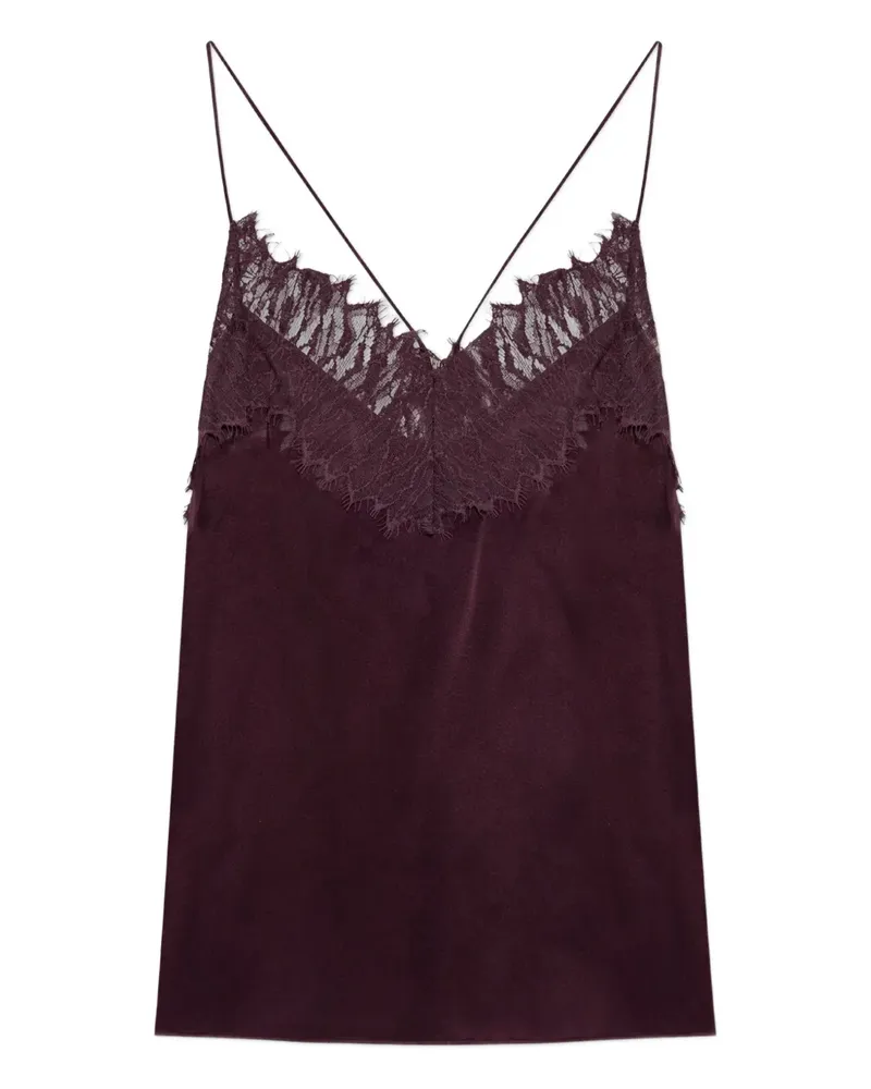 IRO Newin lace-detail silk top - Violett Violett