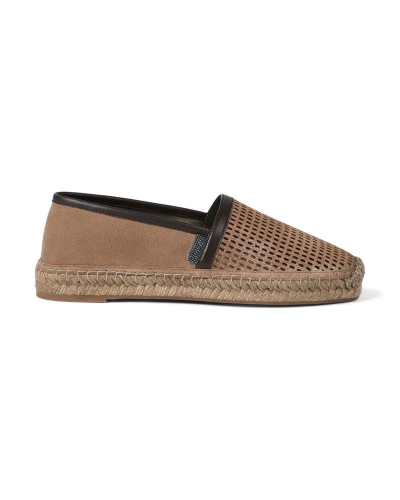 Brunello Cucinelli perforated leather espadrilles - Braun Braun