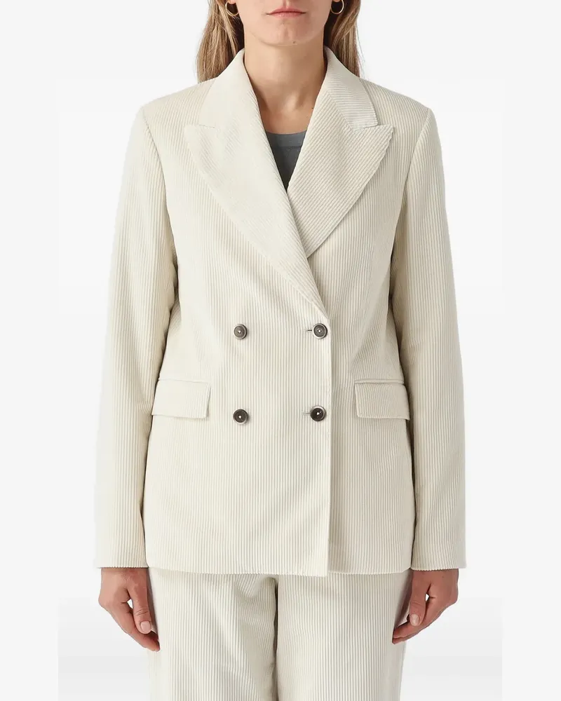 Gran Sasso double-breasted corduroy jacket - Weiß Weiß