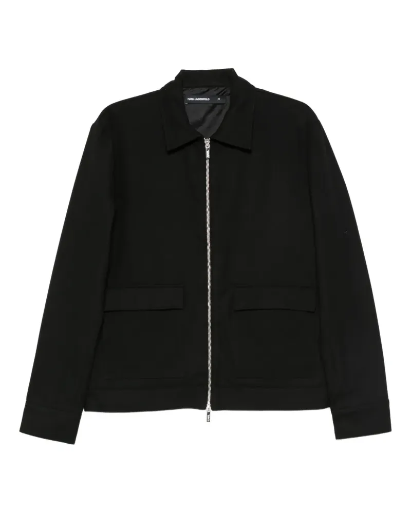 Karl Lagerfeld Hemdjacke mit Reißverschluss - Schwarz Schwarz