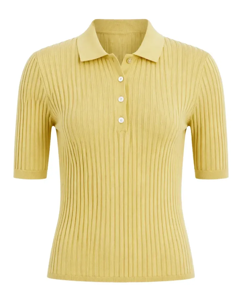 BITE Studios open-rib net-finish polo shirt - Gelb Gelb