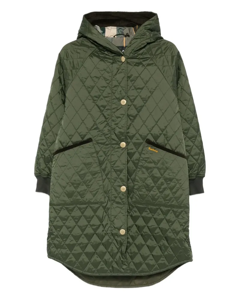 Barbour Gesteppte Kapuzenjacke - Grün Grün