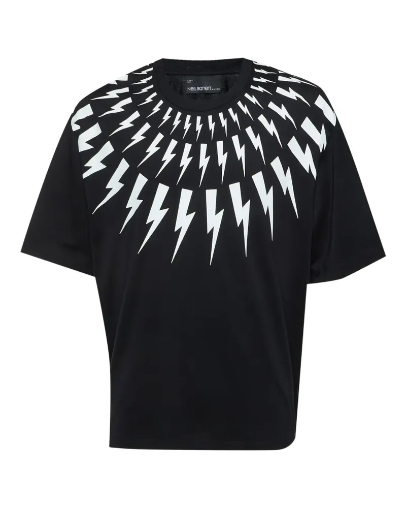 Neil Barrett Thunderbolt-print drop-shoulder T-shirt - Schwarz Schwarz