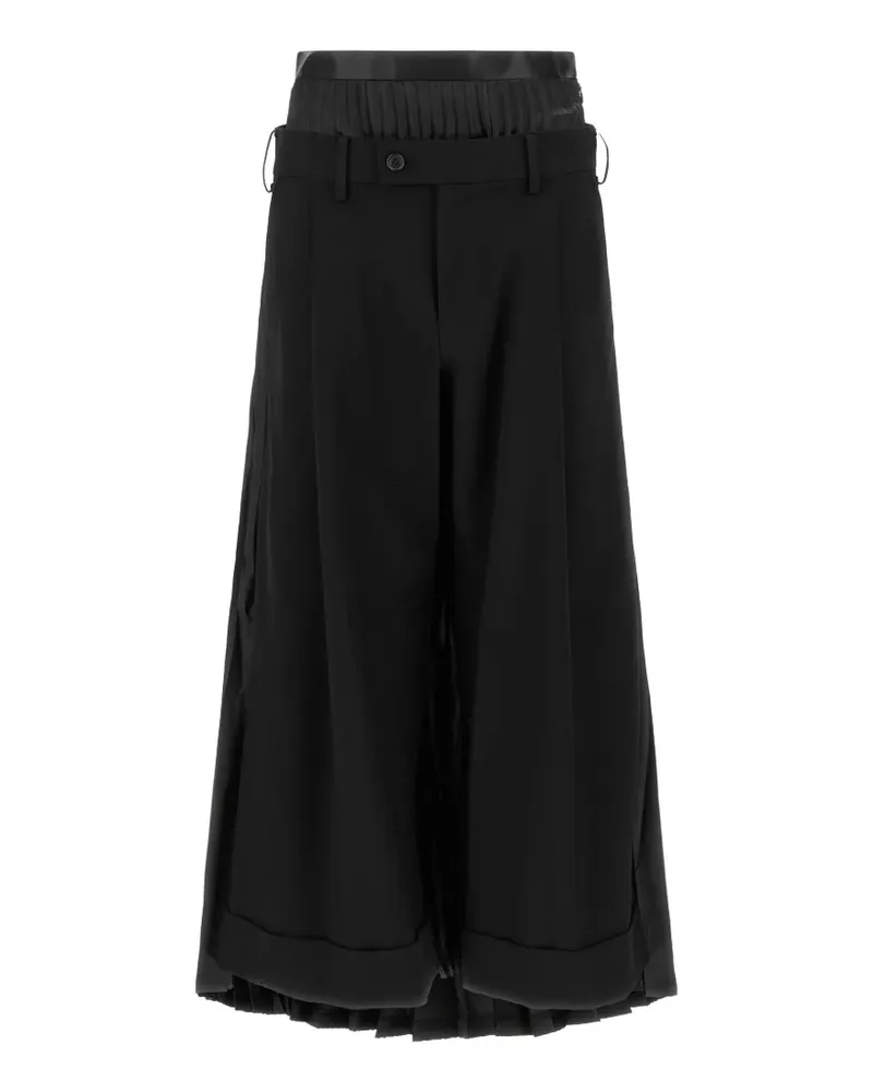 Junya Watanabe hybrid-design pleated trousers - Schwarz Schwarz