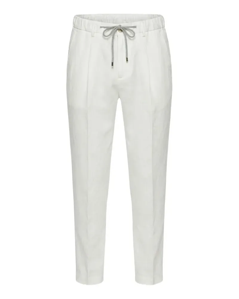 BARBA drawstring linen trousers - Weiß Weiß