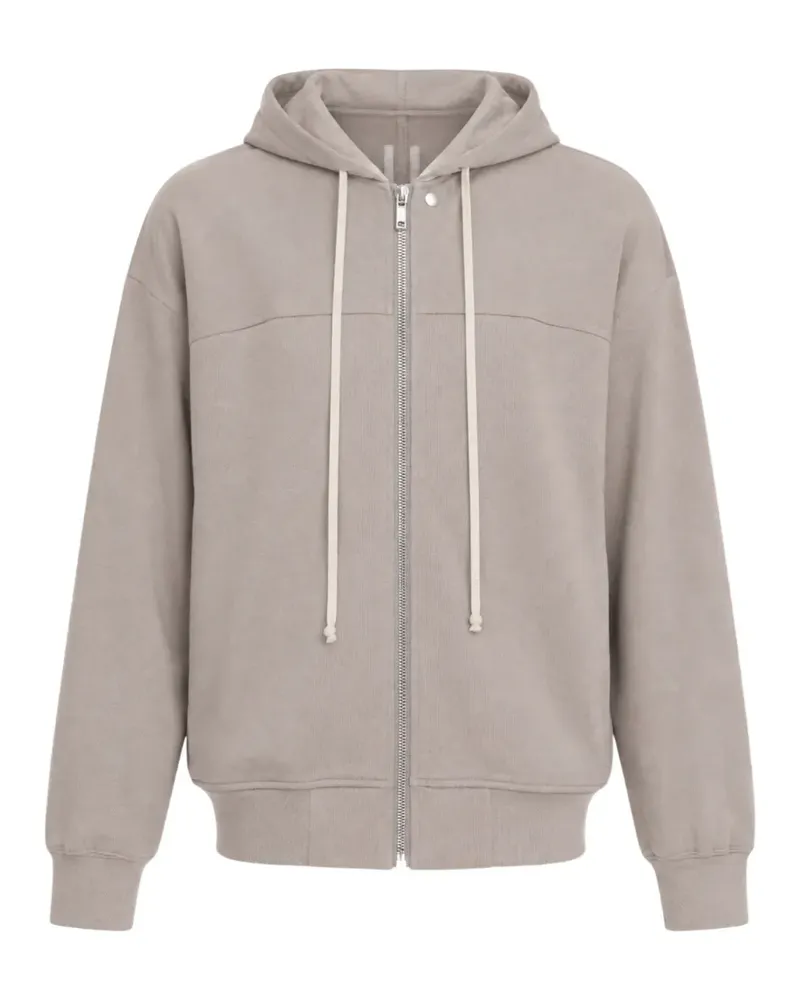 Rick Owens zip-up drawstring hoodie - Nude Nude