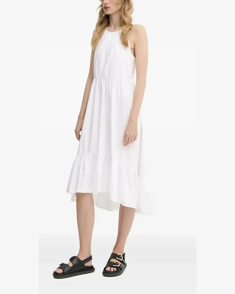 Armani Exchange Gestuftes Neckholder-Midikleid - Weiß Weiß