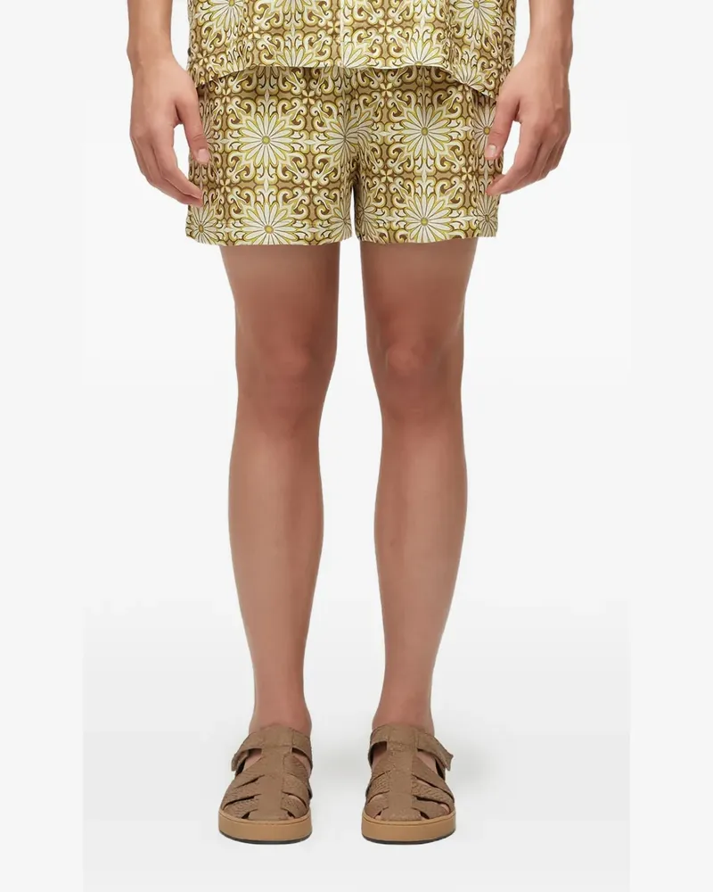 Osklen Pj patterned drawstring shorts - Nude Nude