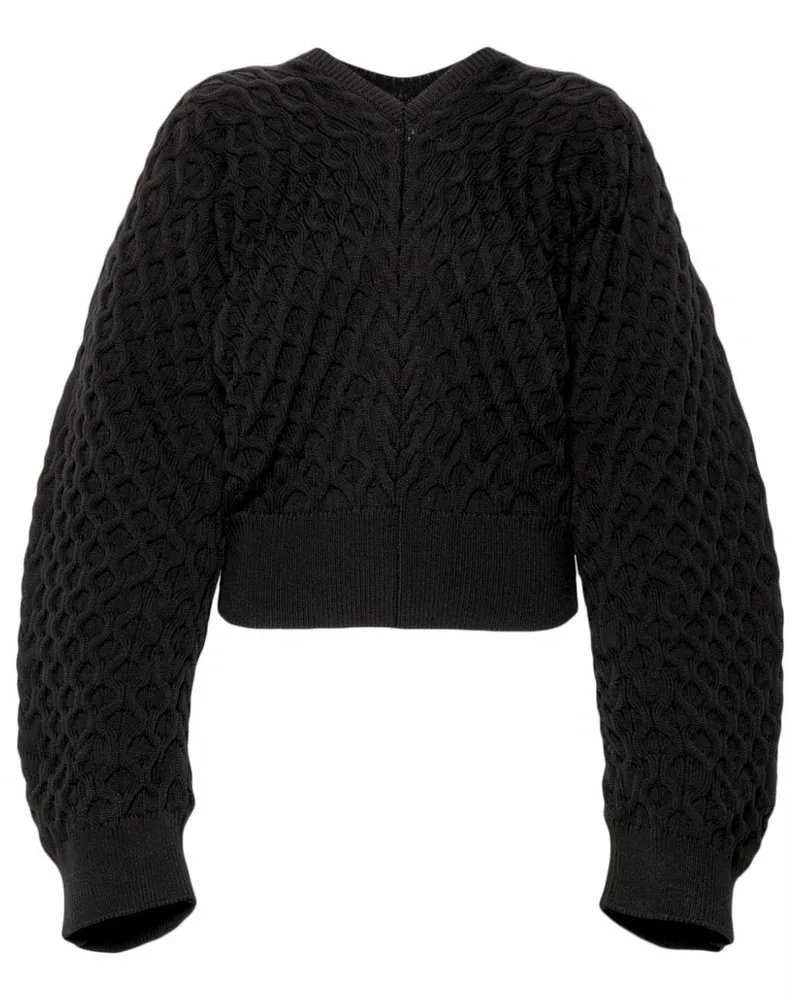 Jacquemus Le Sweater Boule Torsade Pullover Schwarz