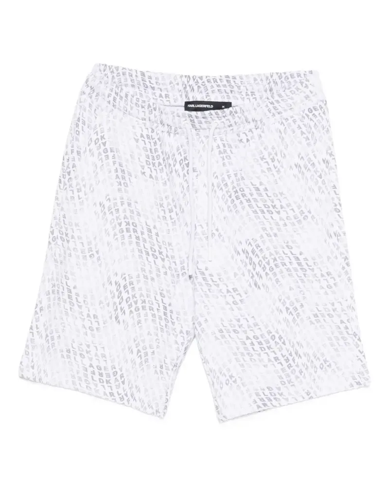 Karl Lagerfeld logo-pattern drawstring shorts - Weiß Weiß