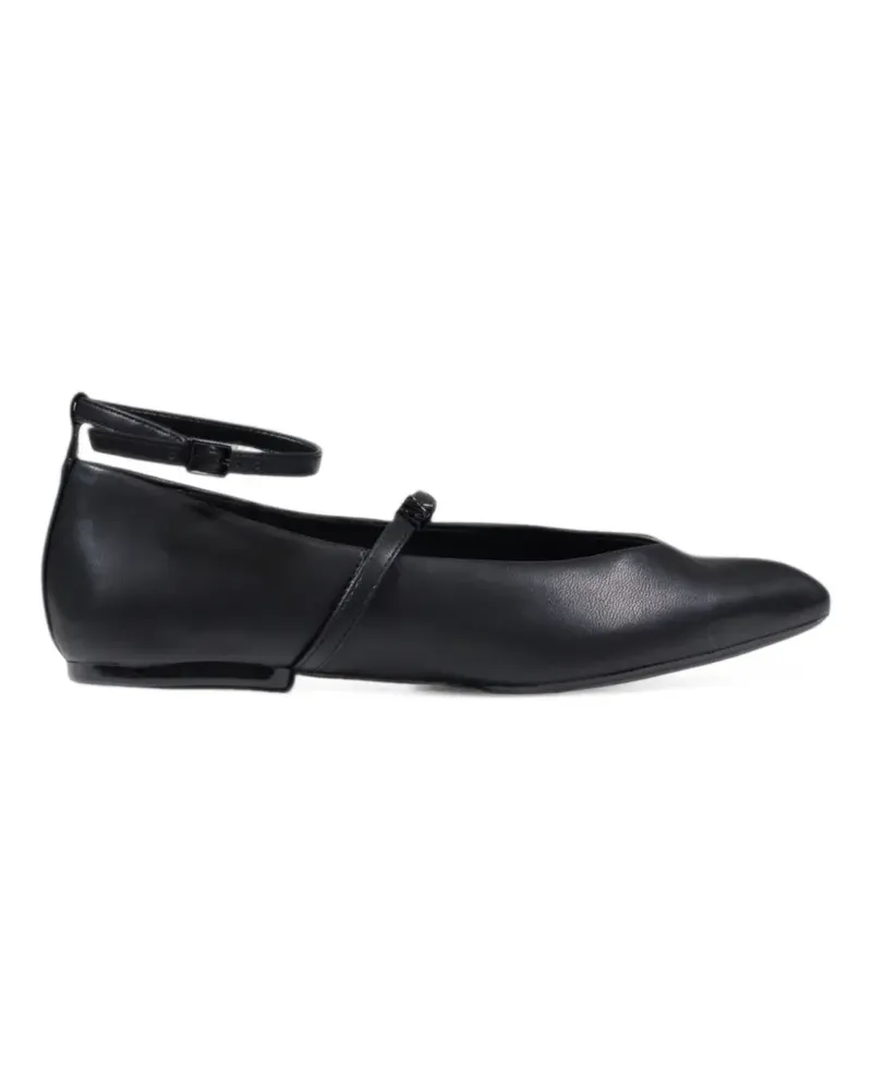 Armani Exchange buckle-strap ballet flats - Schwarz Schwarz