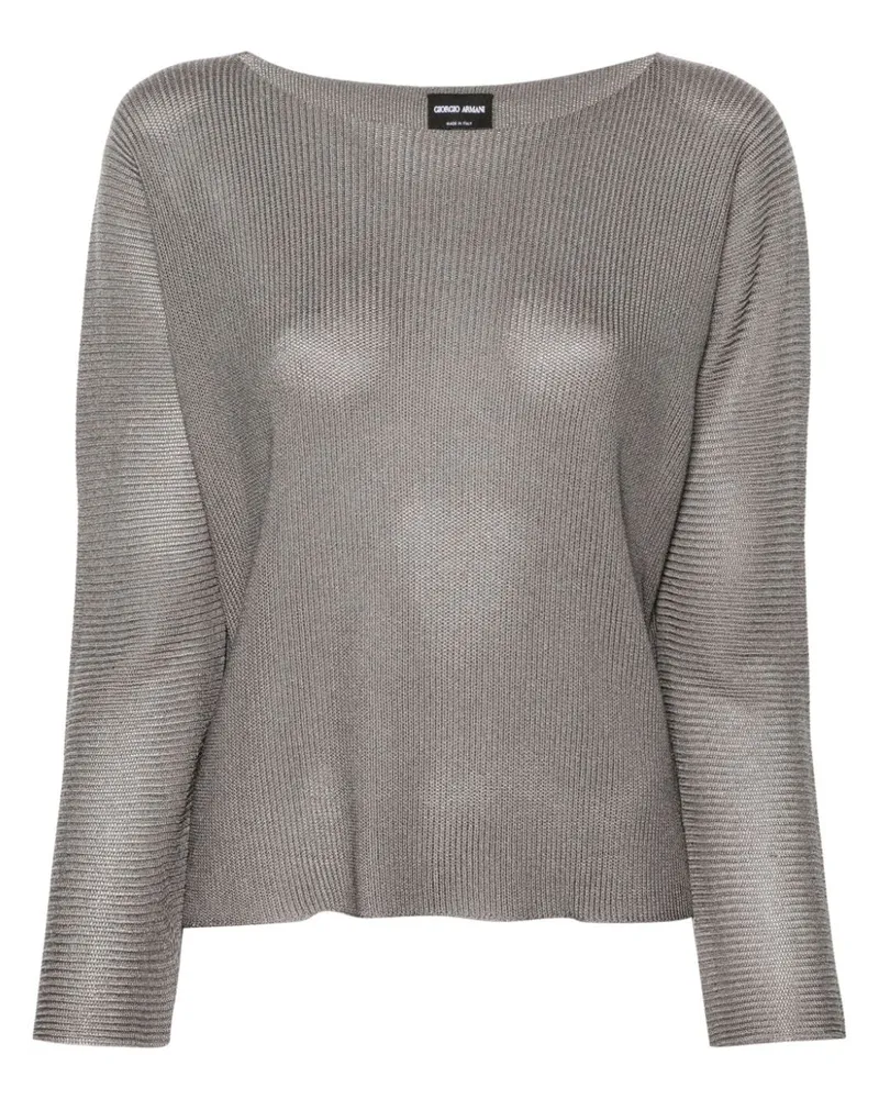 Giorgio Armani Pullover mit U-Boot-Ausschnitt - Grau Grau