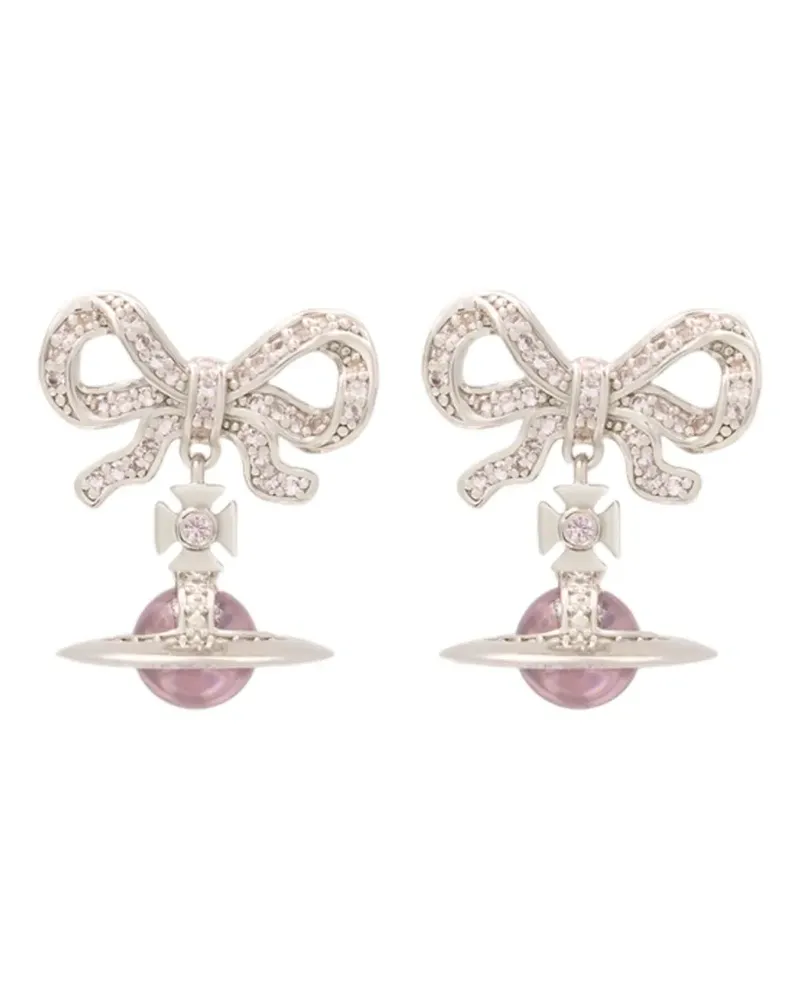 Vivienne Westwood Octavie Orb bow earrings - Silber Silber
