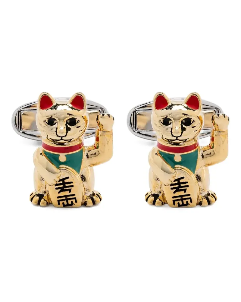 Paul Smith Lucky Cat cufflinks - Gold Gold