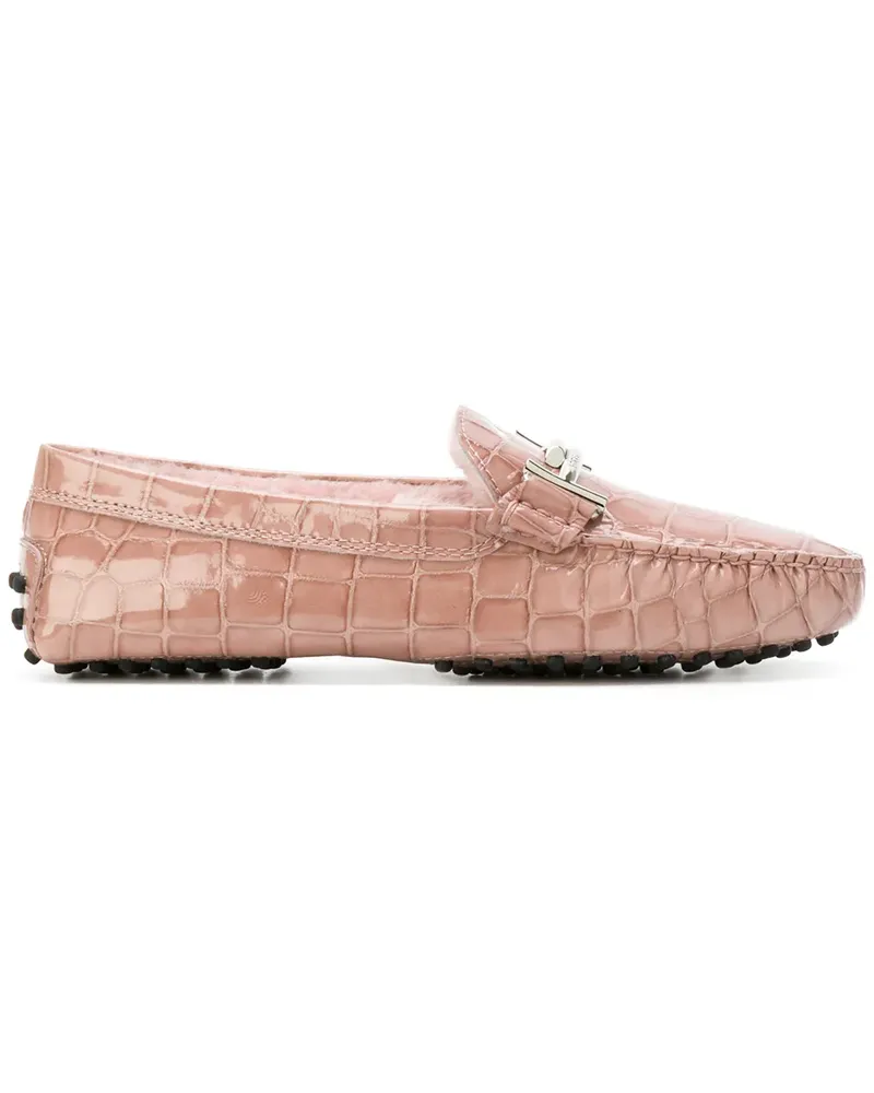 TOD'S Loafer in Krokodilleder-Optik - Rosa Rosa