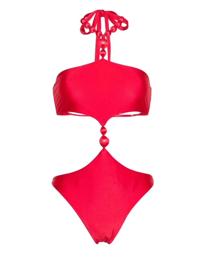 Cult Gaia Caitriona Badeanzug mit Perlen - Rot Rot