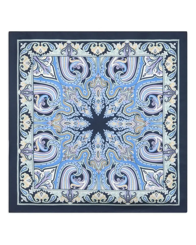 Etro Einstecktuch aus Seide - Blau Blau