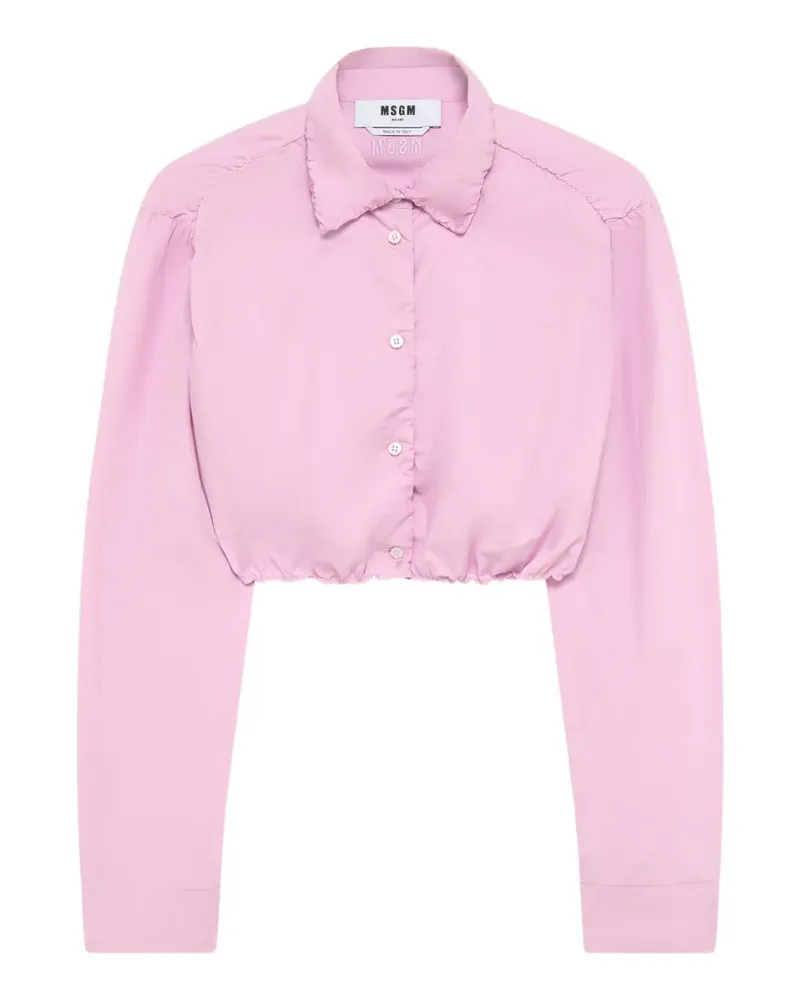 MSGM Gerafftes Cropped-Hemd - Rosa Rosa