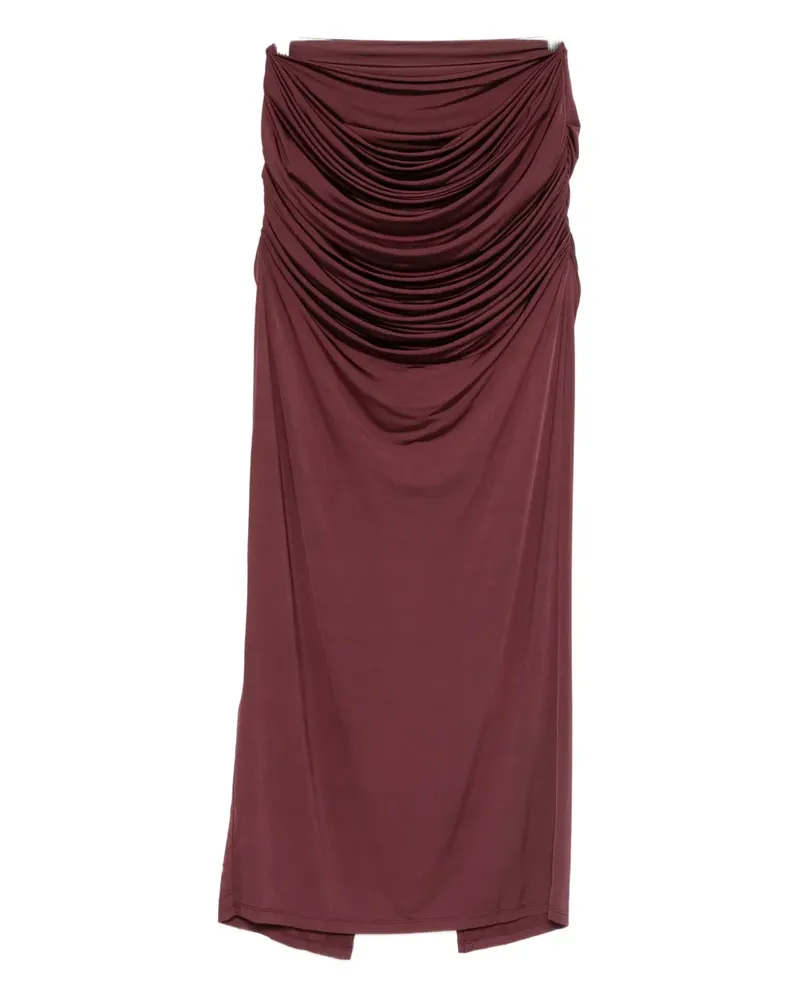 Paris Georgia draped midi skirt - OXBLOOD Oxblood