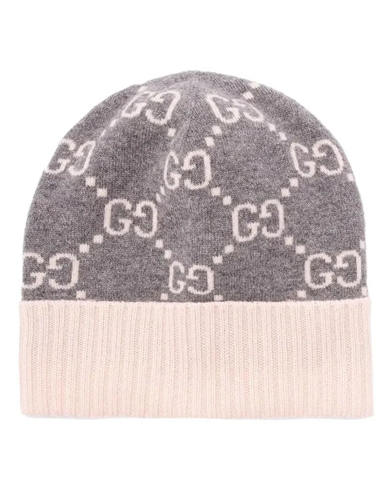 Gucci Beanie mit Logo-Muster - Grau Grau