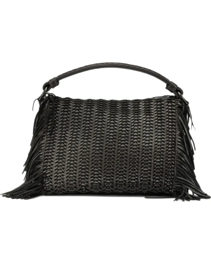 Reptile's House Elettra woven-design fringe-detail tote bag - Braun Braun