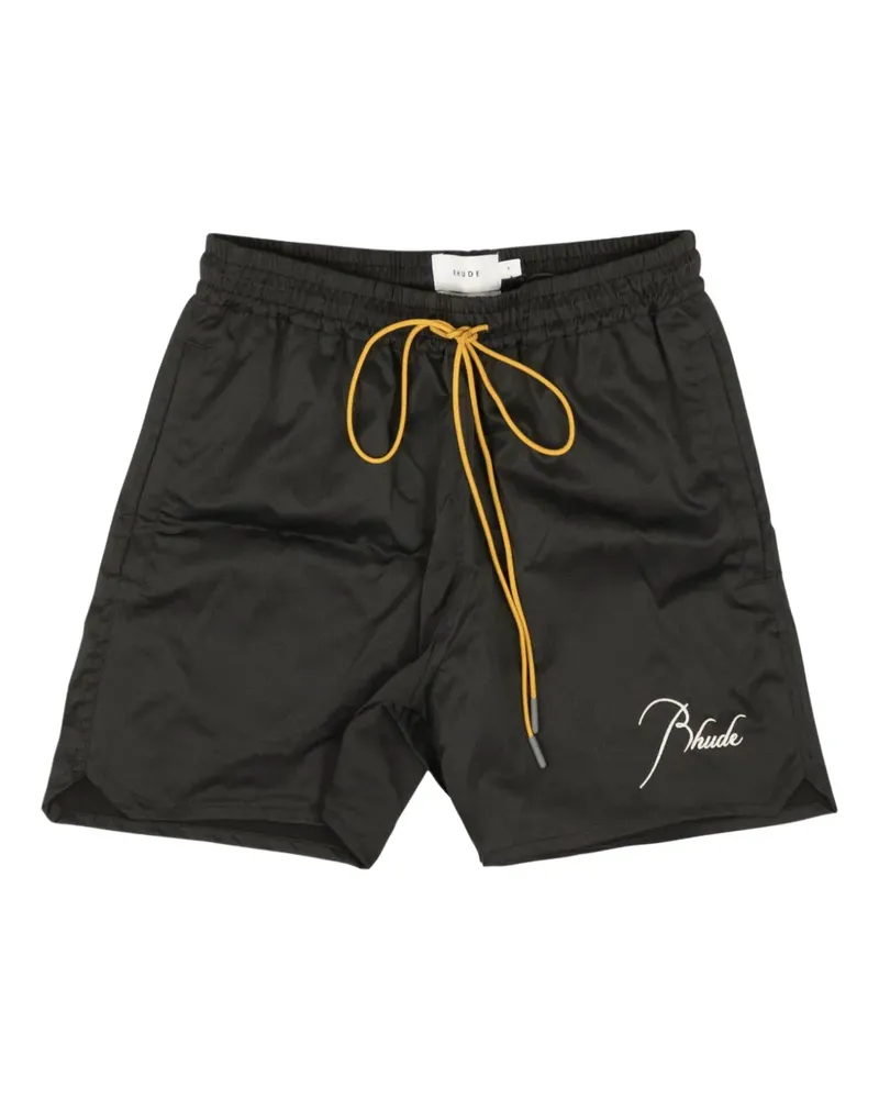 RHUDE Badeshorts mit Logo-Stickerei - Schwarz Schwarz