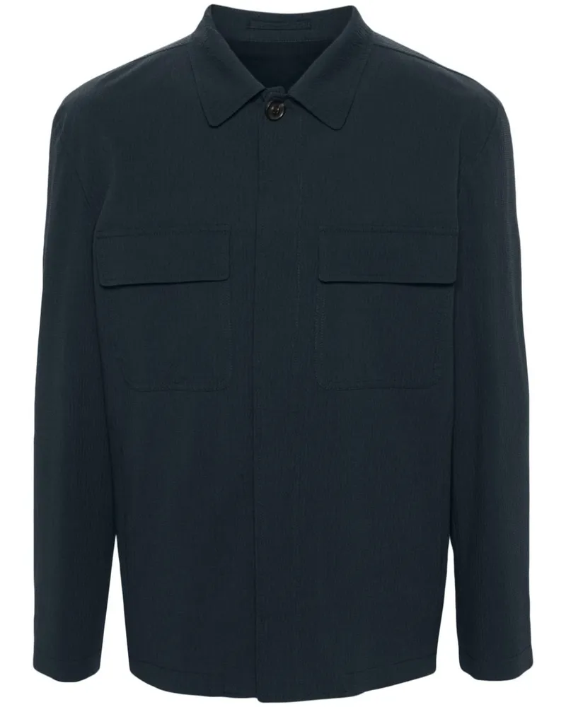 LARDINI Texturierte Hemdjacke - Blau Blau