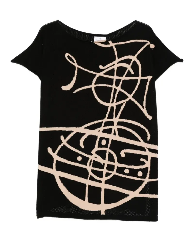 Vivienne Westwood Graffiti Orb Top - Schwarz Schwarz