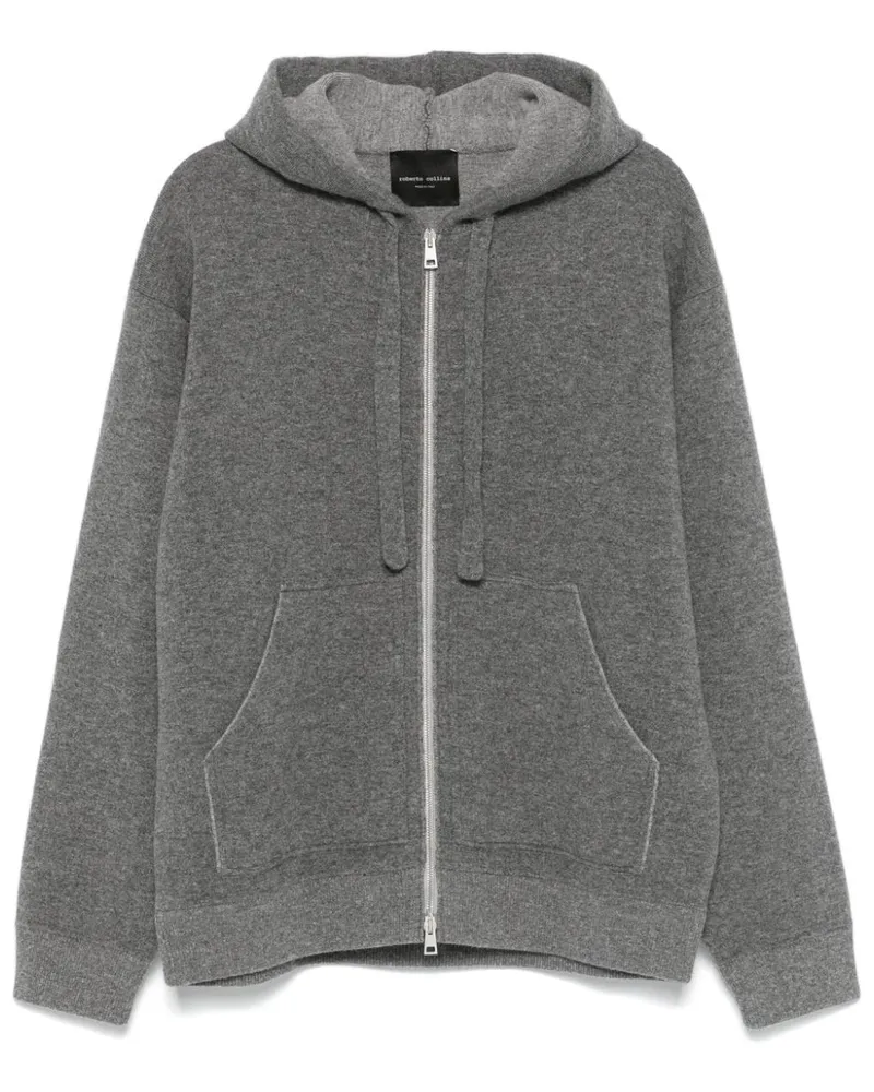 Roberto Collina Melierter Hoodie Grau