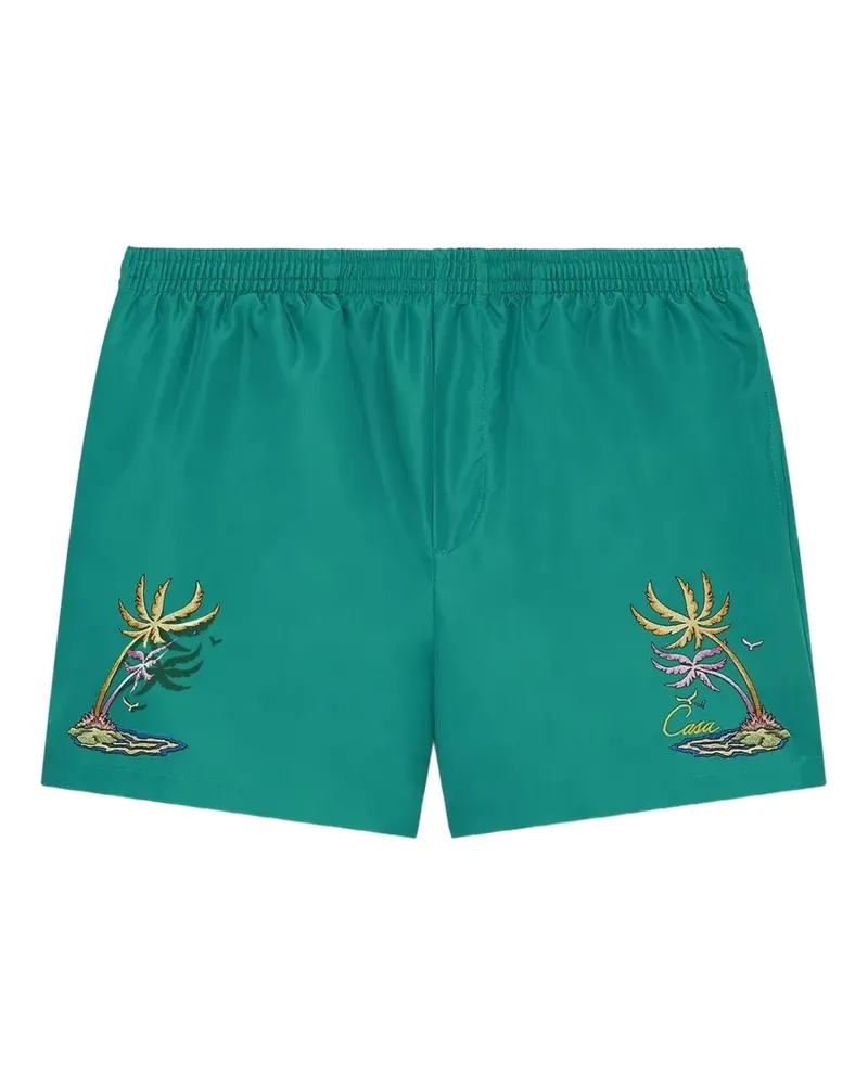 Casablanca Paris Badeshorts mit Stickerei - Grün Grün