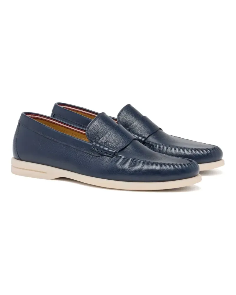Bally grainy-leather loafers - Blau Blau