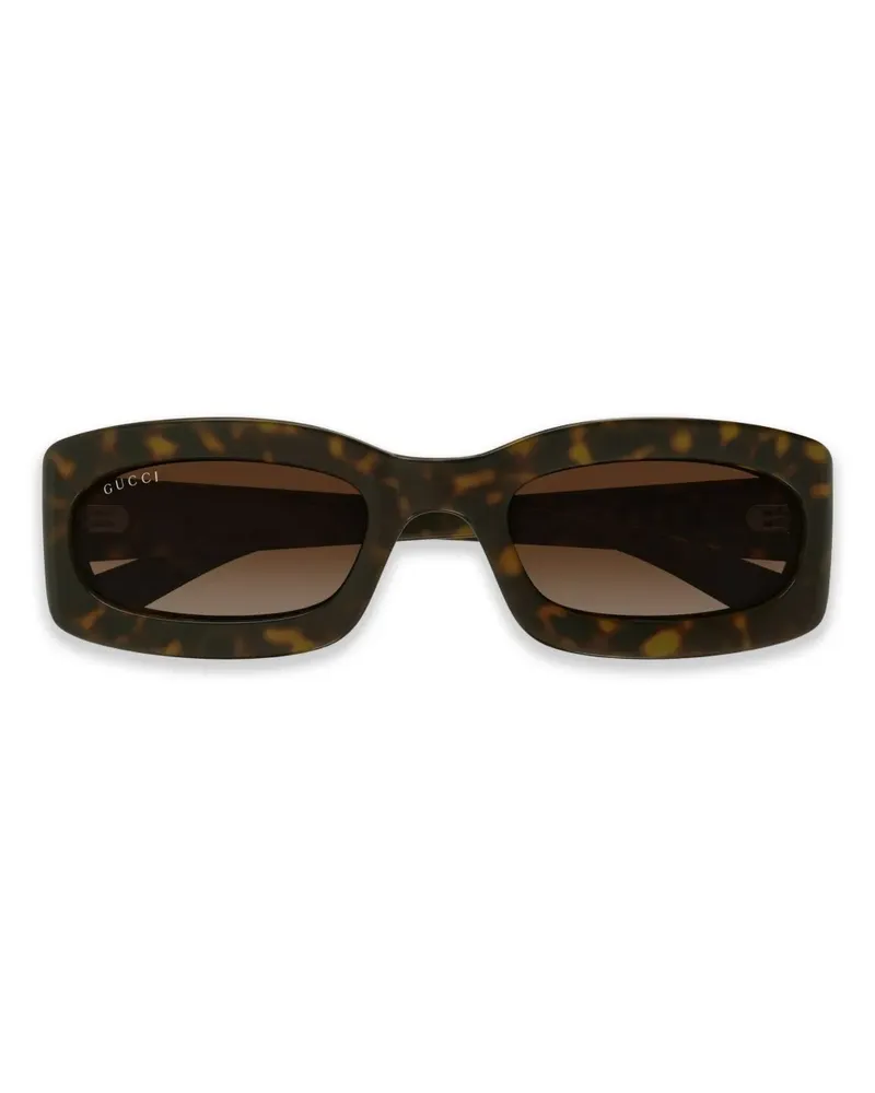 Gucci Eckige Sonnenbrille in Schildpattoptik - Braun Braun