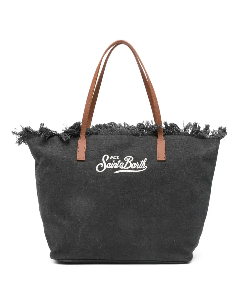 MC2 Saint Barth Tote Bag mit Fransen - Schwarz Schwarz