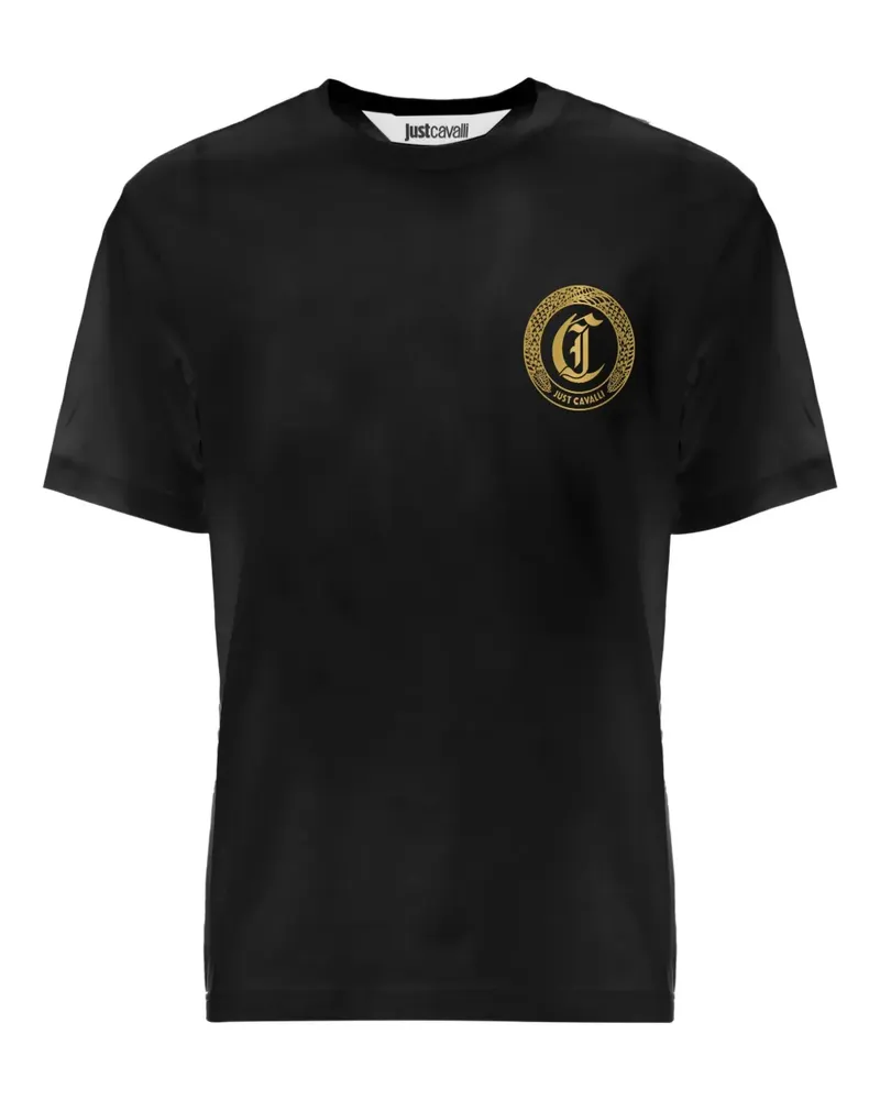Just Cavalli T-Shirt mit Logo-Schild - Schwarz Schwarz