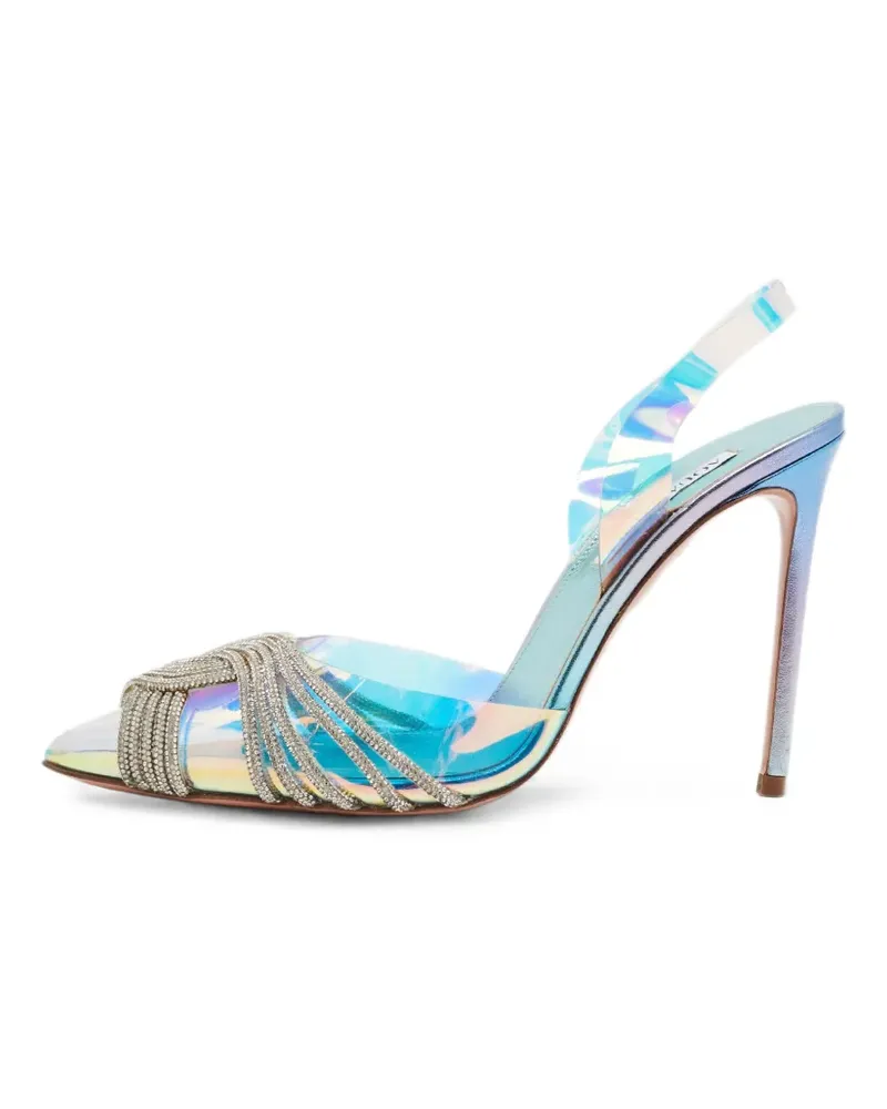Aquazzura Gatsby Slingback-Pumps mit Kristallen 105mm - Blau Blau