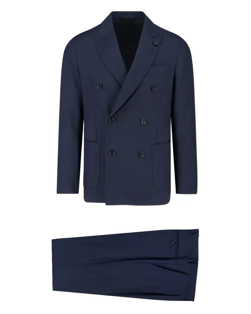 LARDINI double-breasted wool suit - Blau Blau