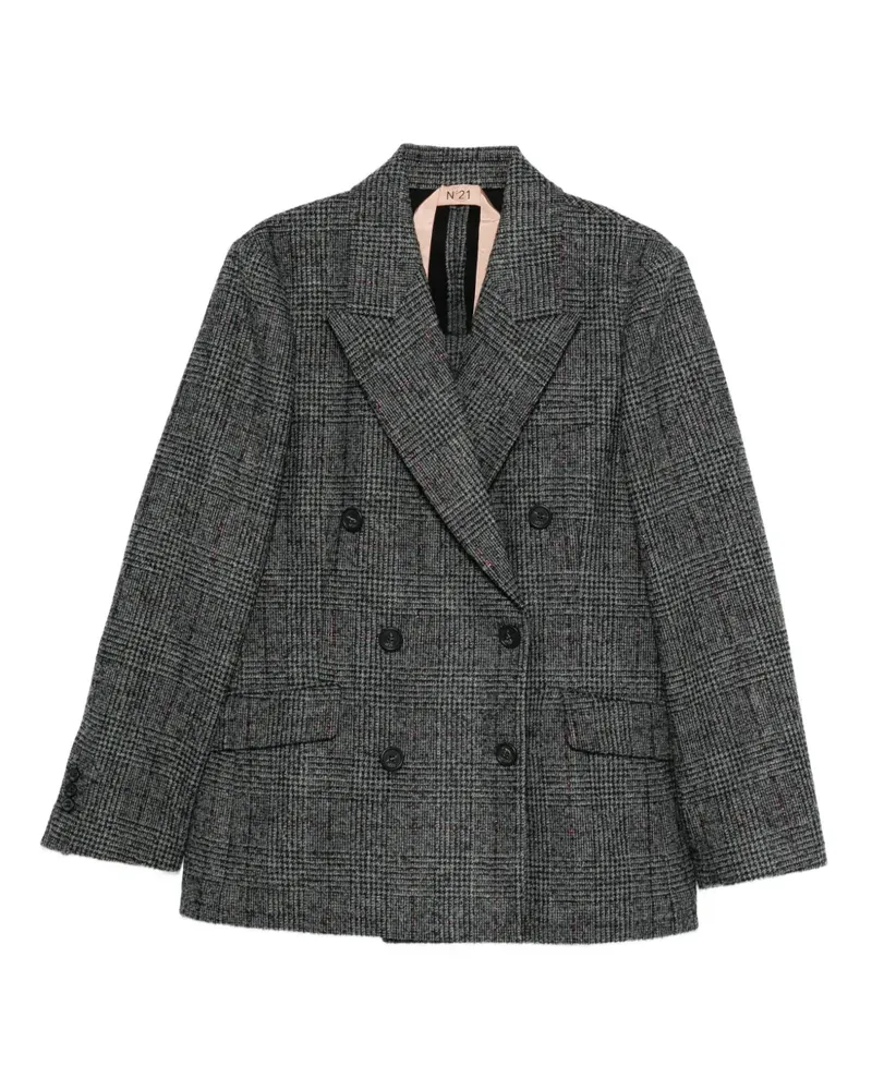 N° 21 Doppelreihiger Blazer mit Karomuster - Grau Grau