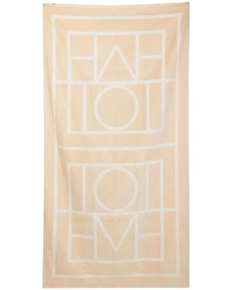 Totême monogram jacquard towel - Nude Nude