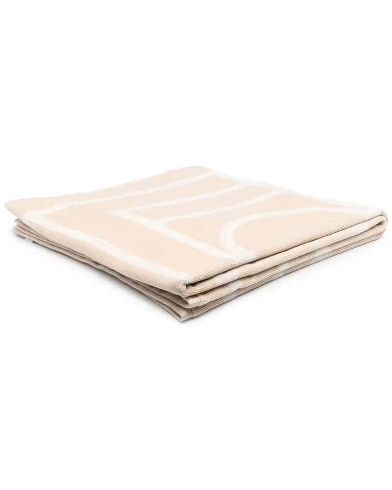 Totême monogram jacquard towel - Nude Nude