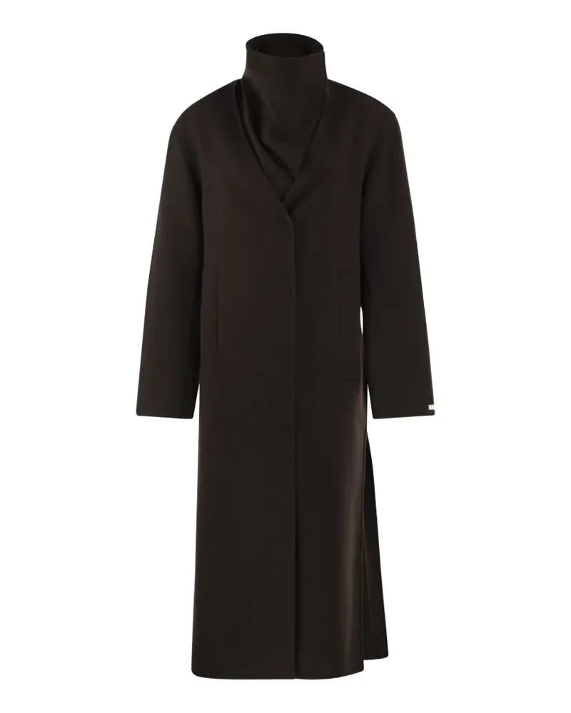 SPORTMAX high-neck double-breasted coat - Braun Braun