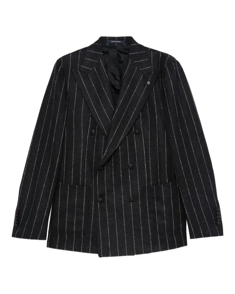 Tagliatore Doppelreihiges Sakko mit Streifen - Schwarz Schwarz