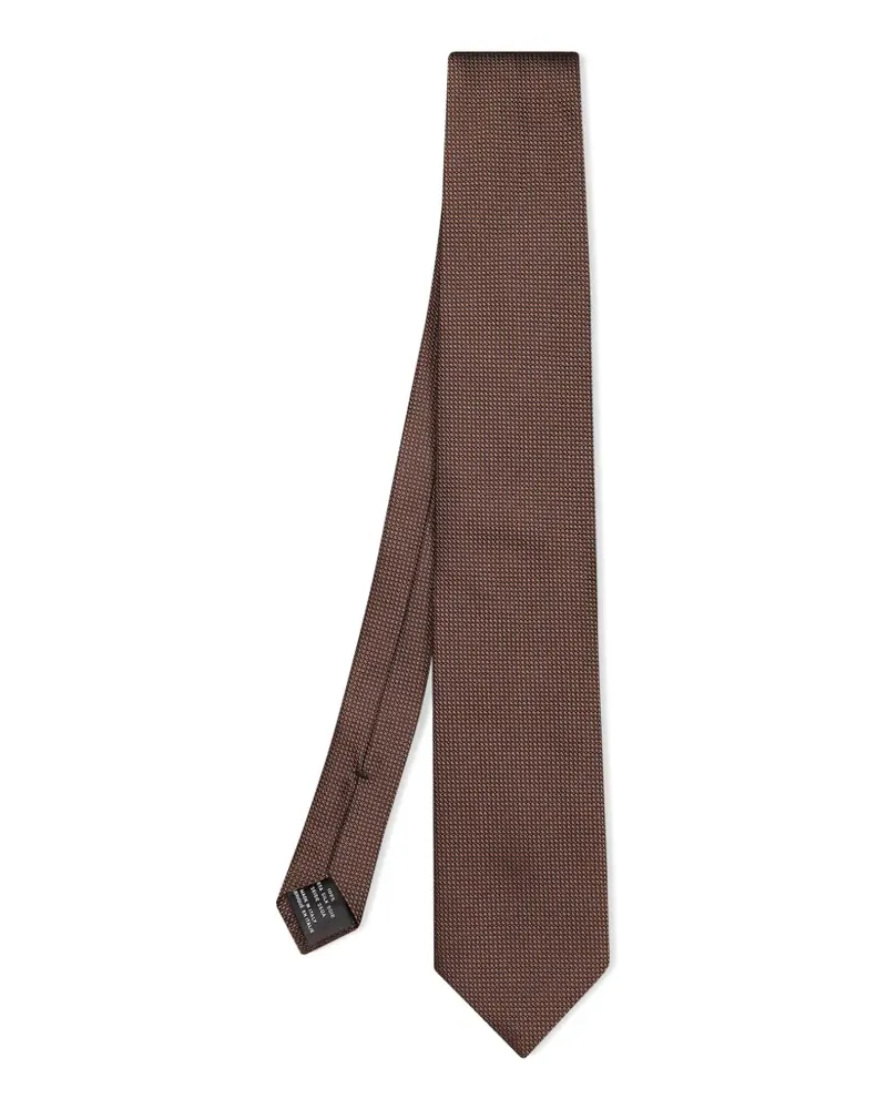 Tom Ford Seidenkrawatte mit Mikro-Muster - Braun Braun