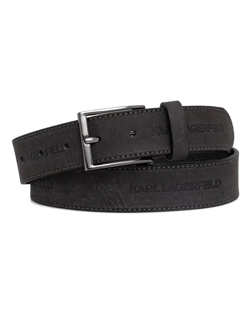 Karl Lagerfeld logo-embossed buckle-fastening belt - Grau Grau