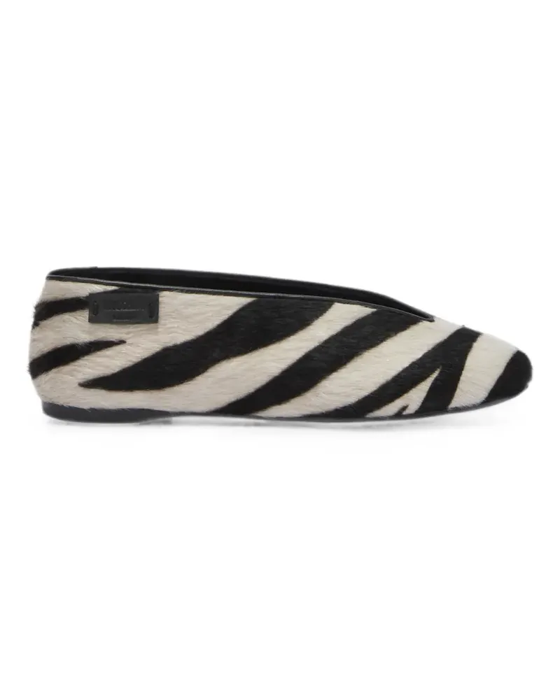 Moschino zebra-print ballet flats - Nude Nude
